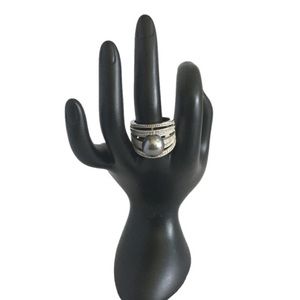 NATALIYA V COLLISTER COLLECTION GREY PEARL RING